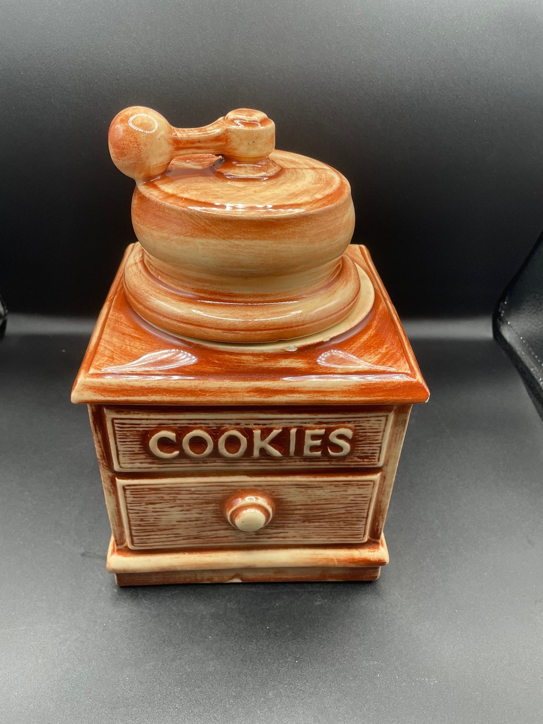 Mccoy Vintage Coffee Grinder Cookie Jar Etsy