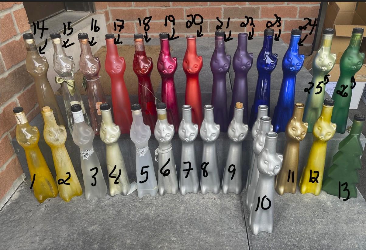 Moselland Cat wine bottles (empty) -more have been added again! 8/16/2025