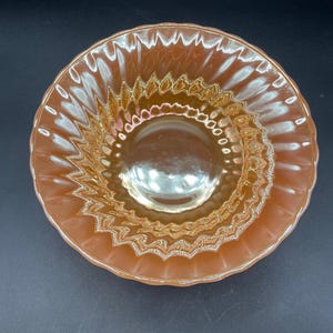 Fire King Peach Luster Ribbed Serving Bowl