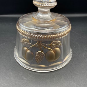 Northwood Butter Dish Top only Cherry and Cable clear iridescent  with gold