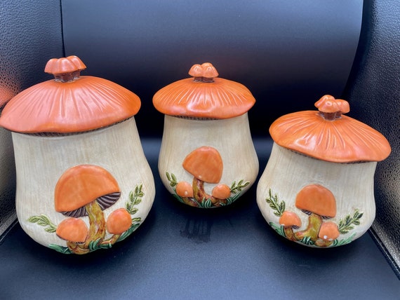 Vintage Arnel's Mushroom 3 Canister Set - Etsy