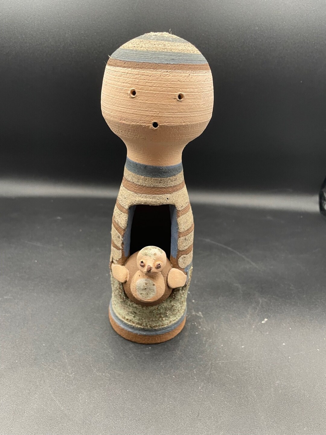 Swedish Red Clay Ceramic Doll Figurine With Small Bird or Etsy