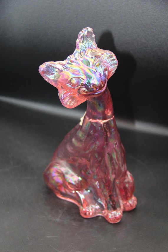 Fenton Carnival Iridescent Pink Winking Alley Cat - Etsy