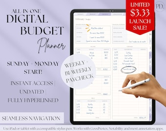 Digital Budget Planner | Weekly, Bi-Weekly Paycheck Pages | Undated Finance Tracker (GoodNotes iPad)