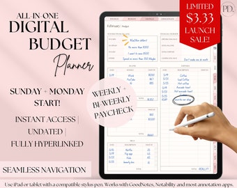 Digital Budget Planner | Weekly, Bi-Weekly Paycheck Pages (Undated)