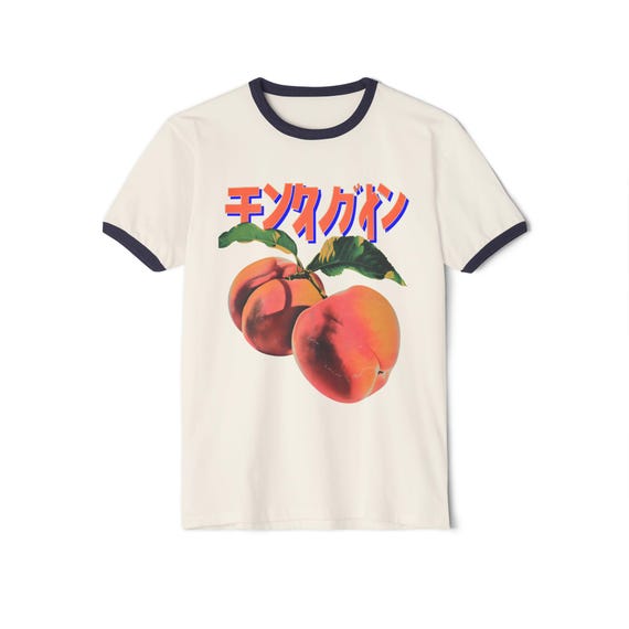 Retro Peach Japanese Retro Vintage Ringer T-Shirt