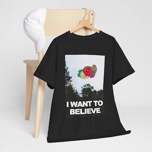 I Want To Believe Cornucopia Mandela Effect Fruit of the Loom- X-Files - Retro Vintage TShirt image 2