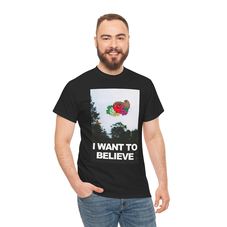 I Want To Believe Cornucopia Mandela Effect Fruit of the Loom- X-Files - Retro Vintage TShirt image 3