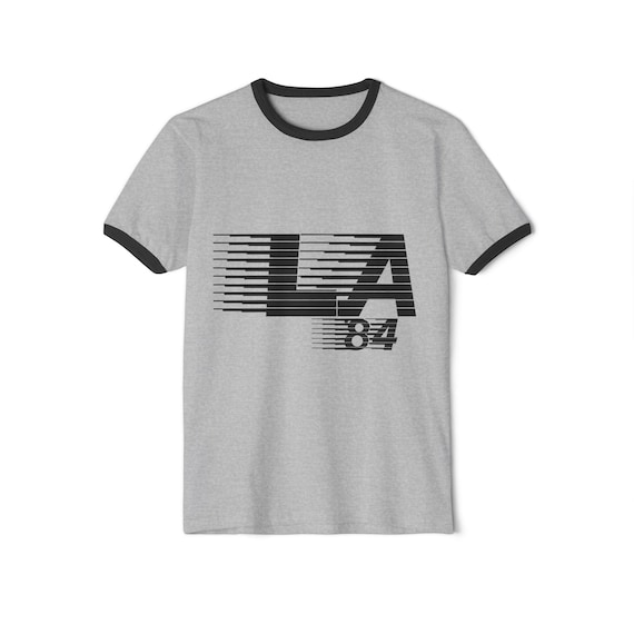 LA 84- Elliott Smith- Figure 8- Retro Vintage- Cotton Ringer T-Shirt