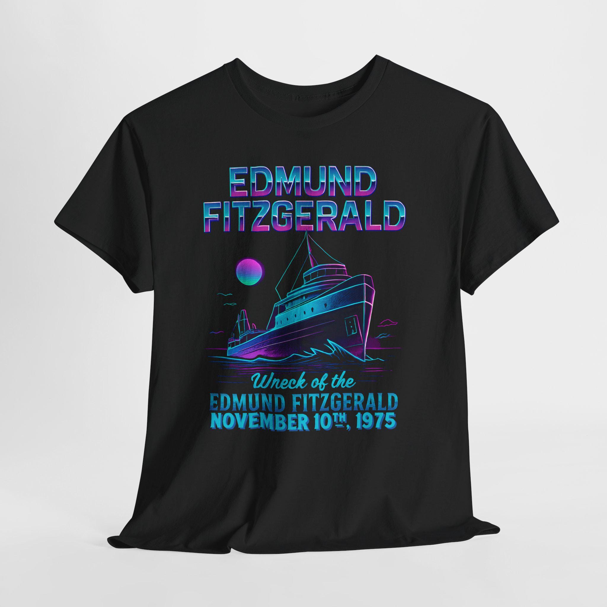 T-shirt Gordon Lightfoot And Edmund Fitzgerald - Tailles S à 3XL, 100% Coton, Design Artistique - Neuf Avec étiquettes