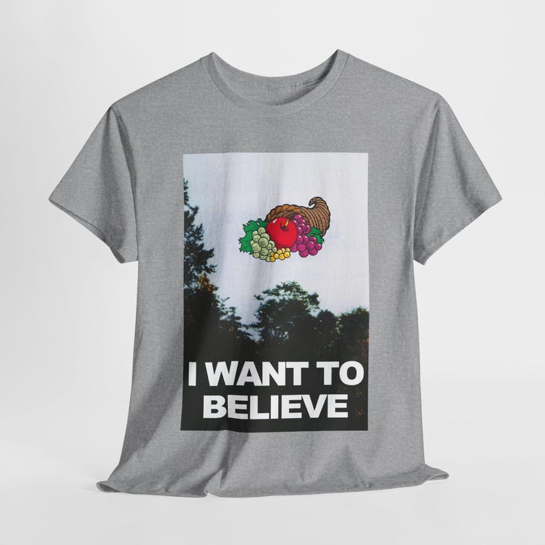 I Want To Believe Cornucopia Mandela Effect Fruit of the Loom- X-Files - Retro Vintage TShirt image 6