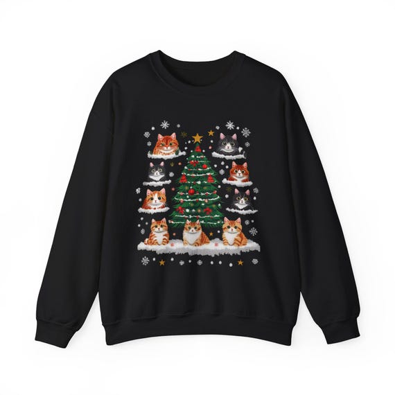 Cat Christmas- Ugly Christmas Sweater- Gildan Sweatshirt