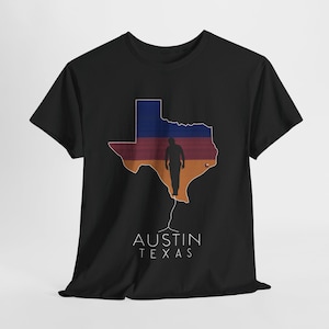 Austin, Texas - Turismo retro vintage - Camiseta Gildan
