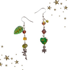 Forest Fairy earrings - Fairycore Whimsigoth - Handmade earrings