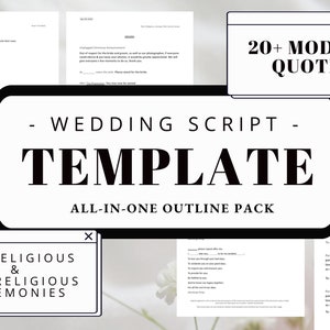 Wedding Script Template with Quotes | Digital Download | All-in-One Outline Pack