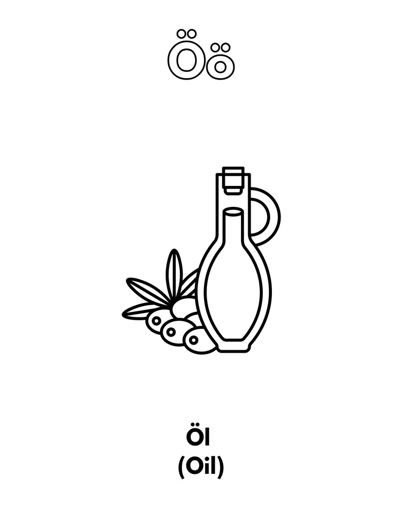Printable Coloring Book German Alphabet Etsy