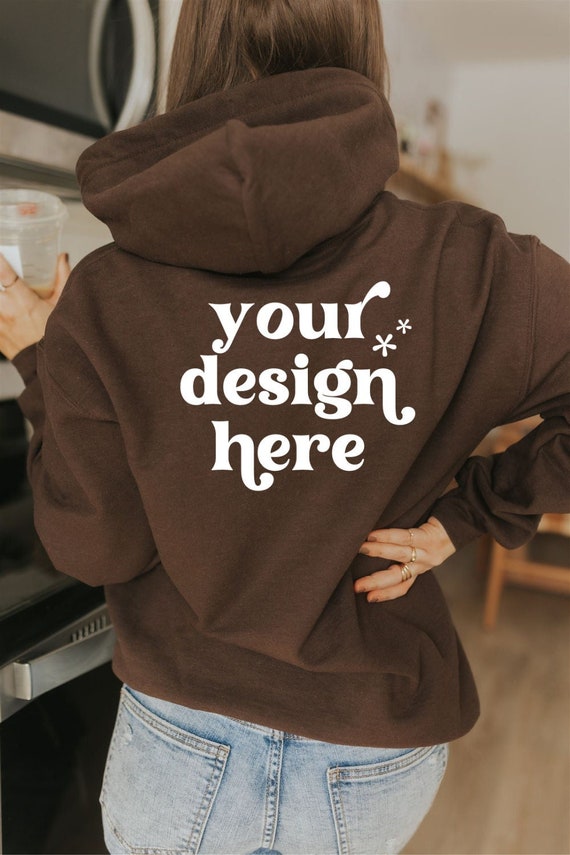 Dark Chocolate Brown Hoodie Mockup Gildan 18500 Mockup Gildan 