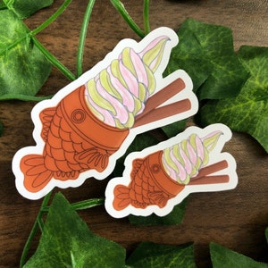 Matcha Taiyaki Swirl // vinyl stickers, laminated sticker, laptop sticker, notebook sticker