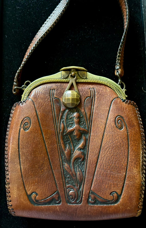 Meeker Made 1920s Arts and Crafts Tooled Leather B