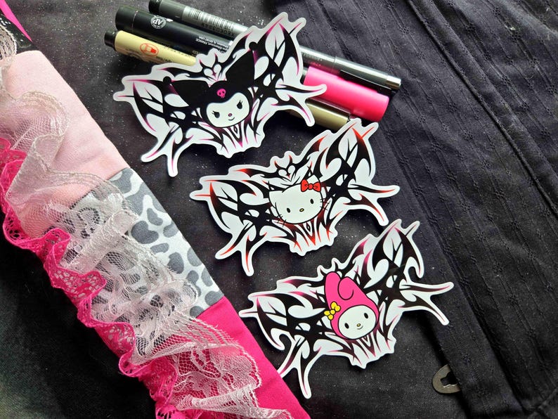 Y2K Kawaii Mascot Tattoo Transparent Vinyl Stickers - Etsy