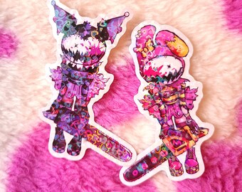 Kawaii Slashers Mascot Holo Stickers