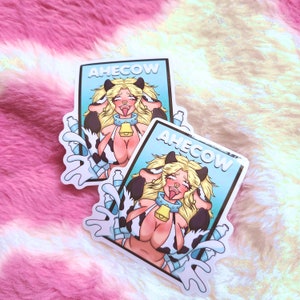 Ahecow Monster Cow Girl Vinyl Sticker