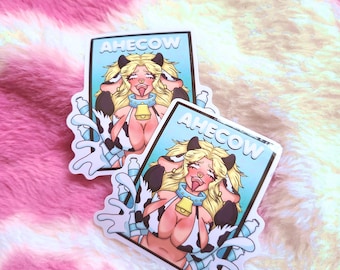 Ahecow Monster Cow Girl Vinyl Sticker
