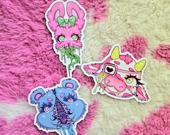 Candy Gore Monster Animal Vinyl Stickers