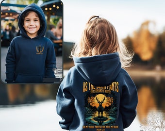 As A Deer Pants Christian Kids Hoodie Christian Hoodie Youth Christian Apparel Childrens Religious Sweater for Youth Boys Jesus Hoodie Gift