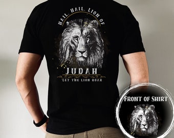 Lion of Judah Graphic T-shirt Religious Gift for Him Christian Shirt for Men Lion Shirt Christian Streetwear Gift for Christian Fathers Day