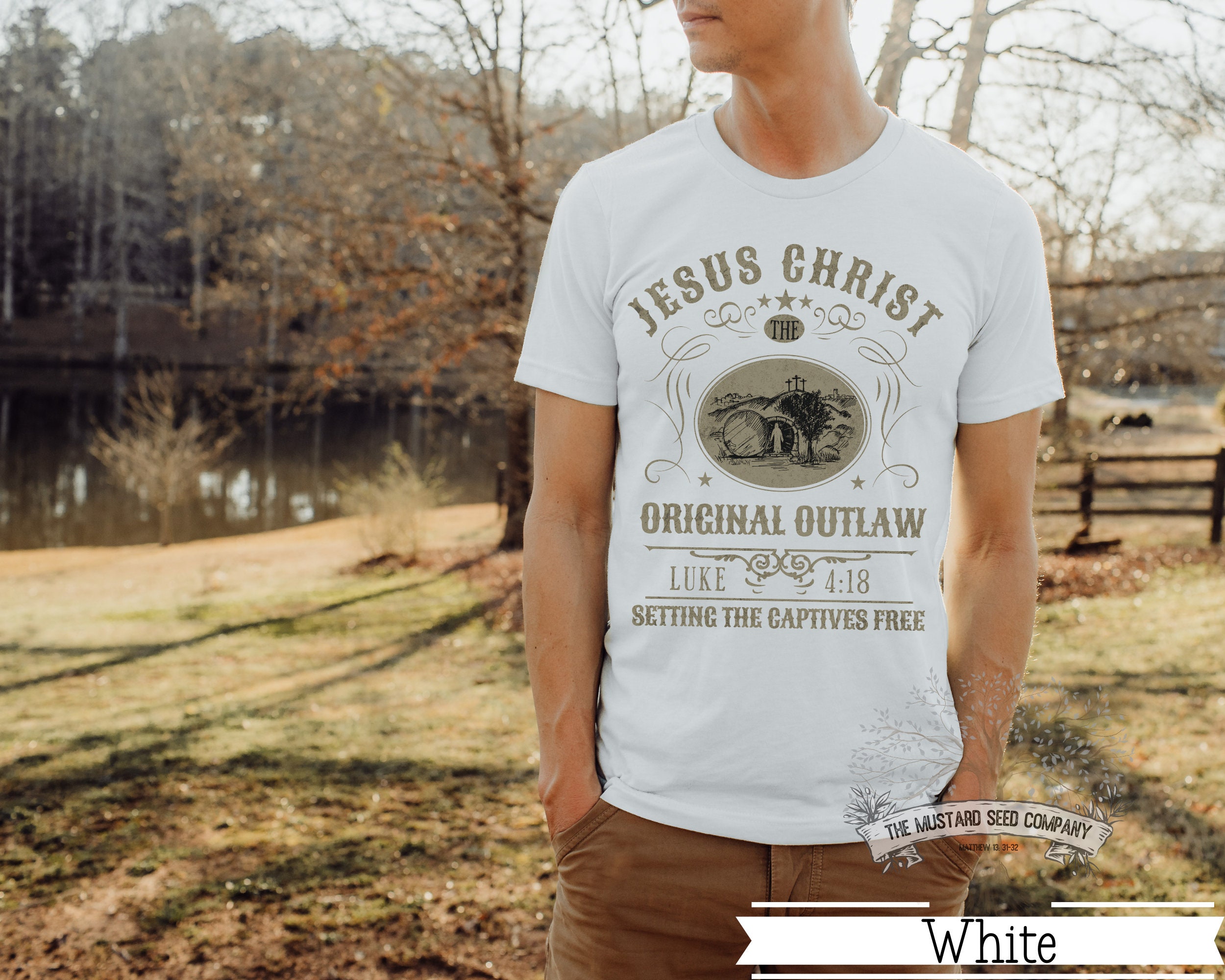 Jesus the Original Outlaw Christian Mens T-shirt Vintage Christian 