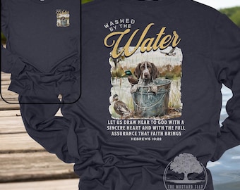 Washed By The Water Christian Mens TShirt Vintage Duck Hunting Christian Shirt Mens Christian Apparel Mens Religious Shirt Gift for Dad
