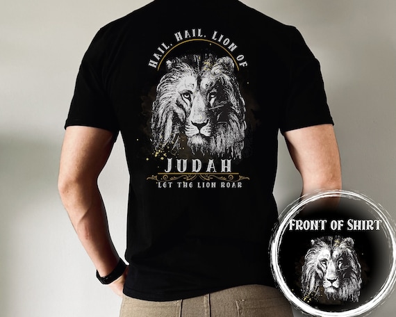 Lion of Judah Graphic T-shirt Religious Gift for Him Christian Shirt for Men Lion Shirt Christian Streetwear Gift for Christian Fathers Day