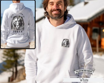 Lion of Judah Graphic Hoodie Religious Gift for Him Christian Sweater for Men Lion Shirt Christian Streetwear Gift for Christian Fathers Day