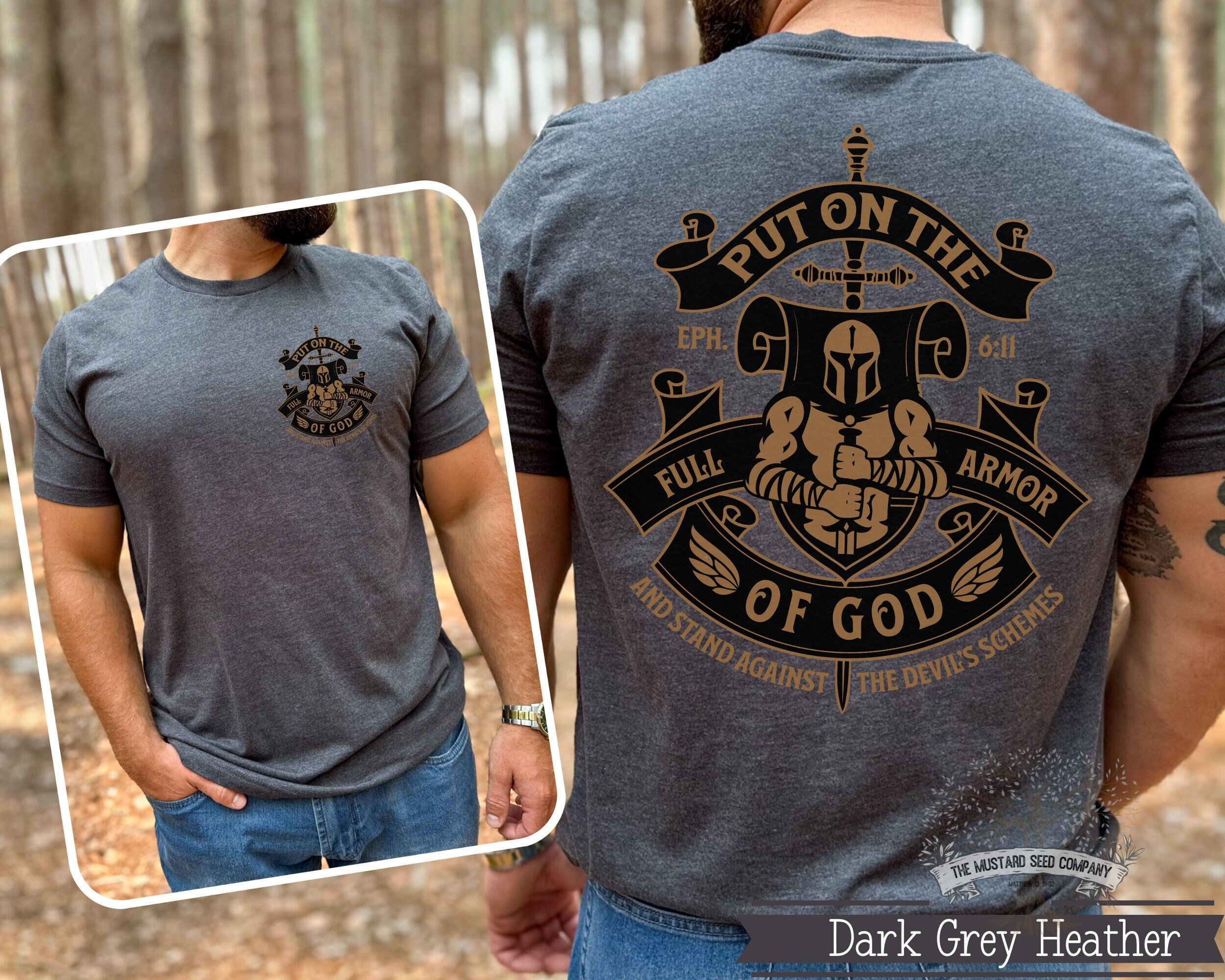 Armor of God Mens Christian T-shirt Put on the Full Armor of God Shirt