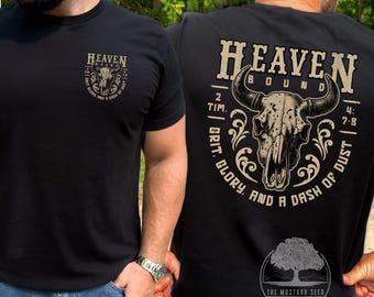 Camiseta cristiana occidental Heaven Bound Grit Glory & a Dash of Dust Camiseta gráfica cristiana Camiseta occidental de Jesús Camiseta occidental de vaquero de fe