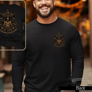 Armor of God Mens Christian Long Sleeve Put on the Full Armor of God Shirt for Men Vintage Christian Apparel Christian Back Graphic Tshirt