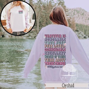 Focus On The Good Christian Retro Sweater For Her Retro Christian Sweatshirt for Women Christian Graphic Sweater Cute Trendy Christian Gift
