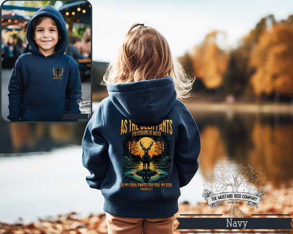 As A Deer Pants Christian Kids Hoodie Christian Hoodie Youth Christian Apparel Childrens Religious Sweater for Youth Boys Jesus Hoodie Gift