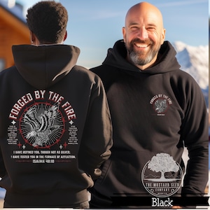 Forged By The Fire Christian Mens Hoodie Shirt Vintage Christian Hoodie Vintage Jesus Sweater Mens Christian Apparel Mens Religious Sweater