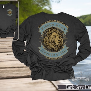 Trust In The Power Of God Mens Shirt Lion of Judah Christian T-shirt Mens Christian Graphic Tshirt Vintage Christian Apparel Mens Lion Tee