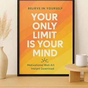 Motivational Wall Art Printable | Colorful Positive Quote | Digital Download for Home & Office Decor