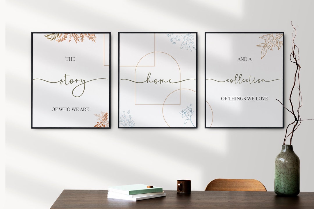 Home Sign Home the Story of Who We Are Home Decor Set of 3 Prints ...