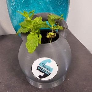 Kettlebell Planter: 4 inch 3D Printed Personalized Plant Pot