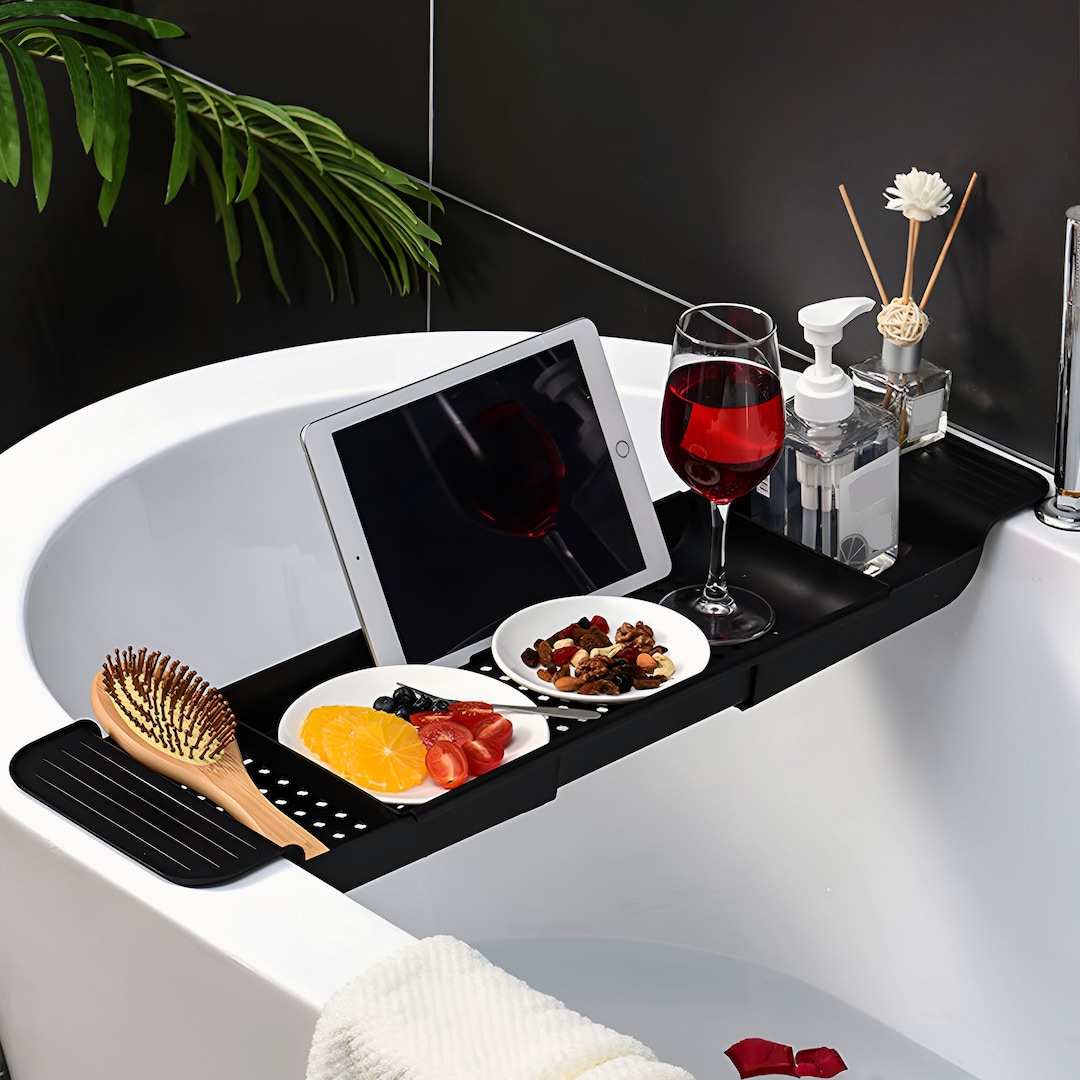 Bath Tray Bath Tub Wine Glass Holder Wine Tray Bath Caddy - Etsy