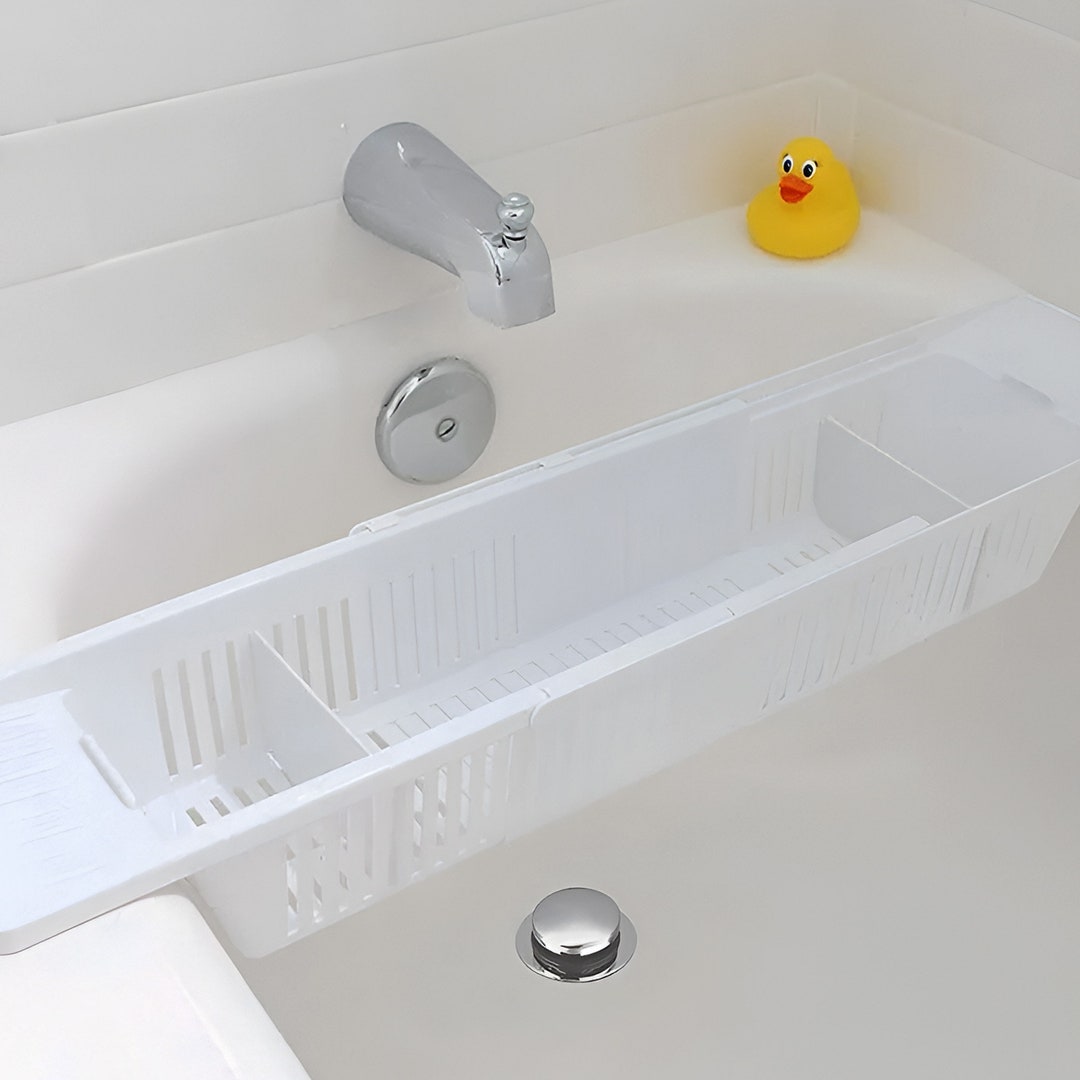 Bath Tray White Bath Caddy Bath Shelf Bathtub Accessories Etsy