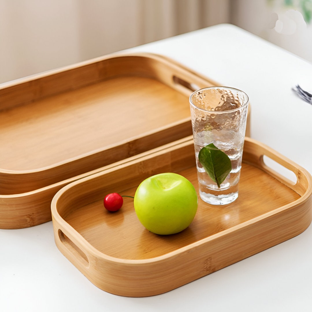 Wooden Tray Coffee Table Tray Breakfast Tray Small Serving Etsy