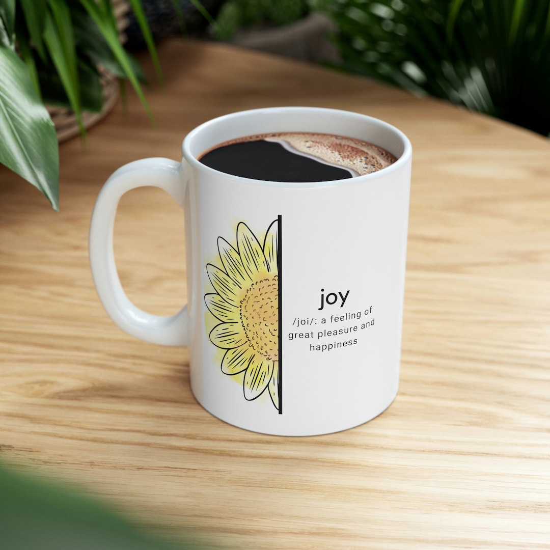 Sunflower Joy Coffee Mug Imperfect Creation Minimalist Mellow Color