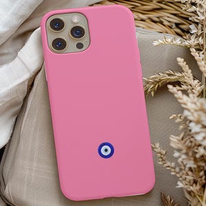 Evil Eye Phone Case, Pink Greek Phone Case, Spiritual Sign Case, Phone Case Designs, Gift for Her, Gift for Him, iPhone 13 14 15 16, Samsung