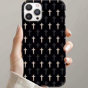 Cross Black White Phone Case, Christian Gift, Religious Gift, Cross Phone Case Designs, Jesus God Christian Phone Case